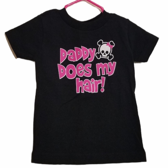 3/$25 Rabbit Skins "Daddy Does My Hair!" Graphic Tee Shirt 100% Cotton Size 12M - Picture 1 of 8